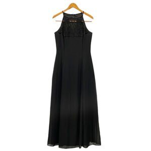 Vintage Y2K 90s Scott McClintock Sleeveless‎ Long Formal Maxi Dress 12 Black